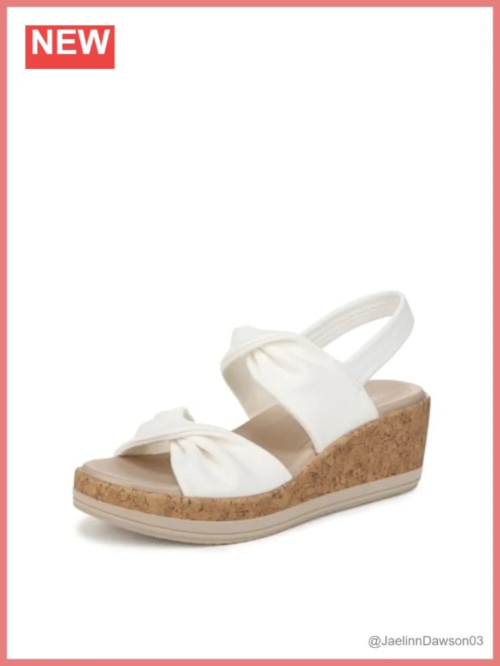 Women's BZees Riley Wedge Sandal Slip On Washable Stretch Fabric